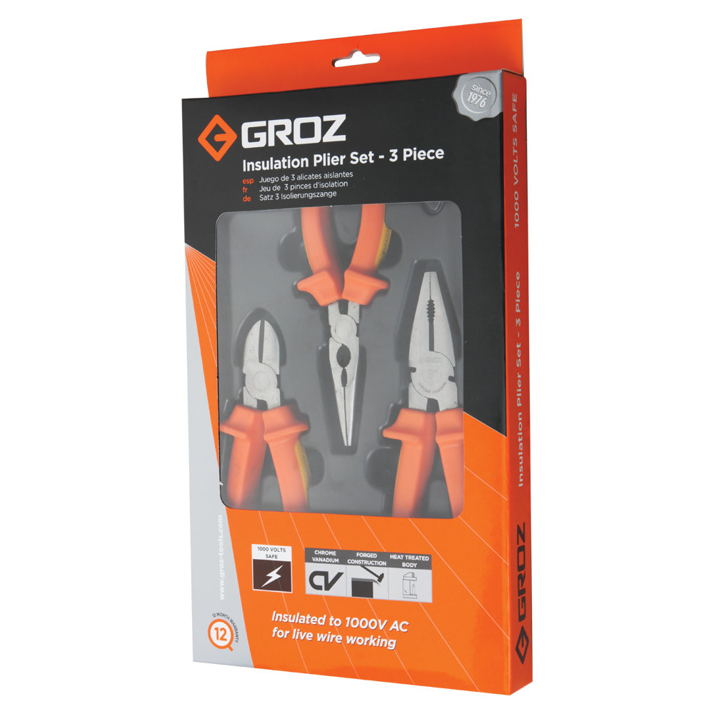 Groz Groz Insulation Plier Combination Hand Tools Groz Tools Premium Hardware for Door Cabinet Window Furniture and Interior Use
